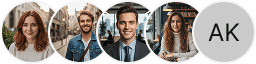 Multiple investor profile avatars on Ledgex Metrics trading review block